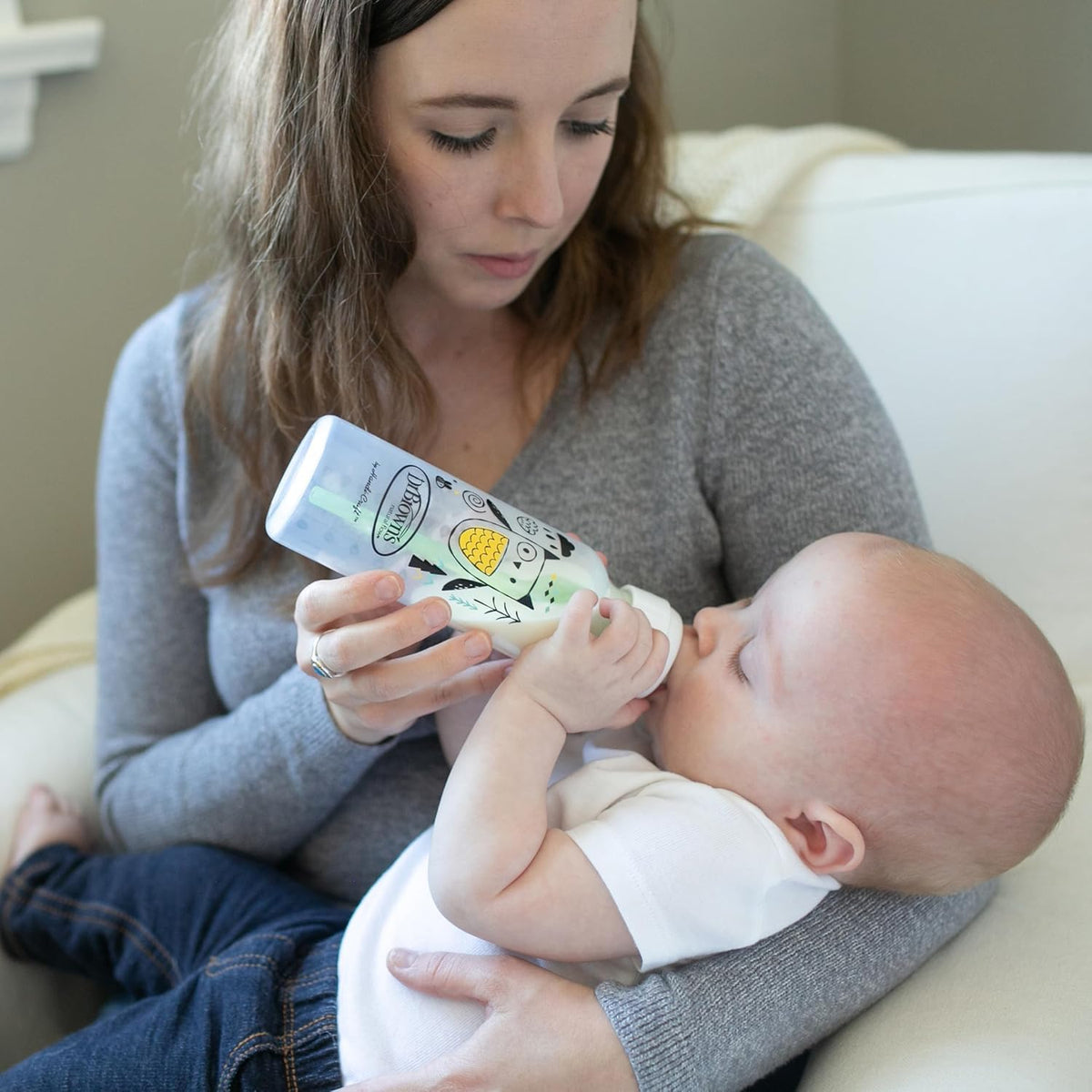 Dr. Brown’s Natural Flow® Anti-Colic Options+™ Narrow Baby Bottle, 8 oz/250 ml, Bear and Owl, 2 pack