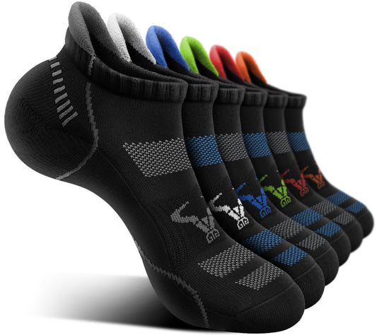 BULLIANT Men Running Socks 6Pairs-Ankle Athletic Socks Wicking Cushioned for Men Walking-Arch Compression Support(6Pairs,Shoes Size:Men 10-12) - Available at All In One Marketplace Canada