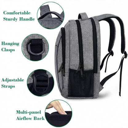 MATEIN Travel Laptop Backpack, Business Anti Theft Slim Sturdy Laptops Backpack, Water Resistant College School Computer Bag Gift for Men & Women Fits 15.6 Inch Notebook, Grey