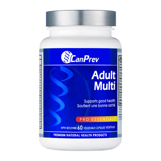 CanPrev Adult Multi, 60 V-Caps 30-Day Supply - Non-GMO and Gluten-Free - High-Potency Multivitamin and Multi-Mineral Formula - Iron-Free - Easy to Digest - Complete Daily Vitamins and Minerals - Available at All In One Marketplace Canada