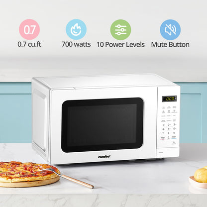 COMFEE' Countertop Microwave Oven, 0.7 Cu. Ft., 700W, White COMFEE'