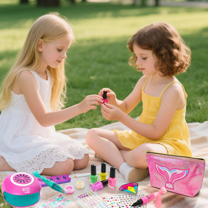 Amagoing Kids Nail Polish Set for Girls, Girls Nail Kit Ages 7-12 with Nail Dryer, Quick-Dry Nail Polish, Nail Art Pens, Press on Nail, Makeup Bag, Spa Manicures Birthday Christmas Gift Toy 6 7 8 9 10 11 Years Old 🍁 All In One Marketplace Canada
