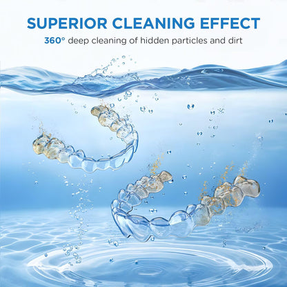 Dental Ultrasonic Retainer Cleaner Machine: 45kHz Dental Cleaning Pod with Digital Timer & 200ML, Cleaning for Dentures, Mouth Guards, Aligners, Night Guards, Braces, Toothbrush Heads & Jewelry - Available at All In One Marketplace Canada