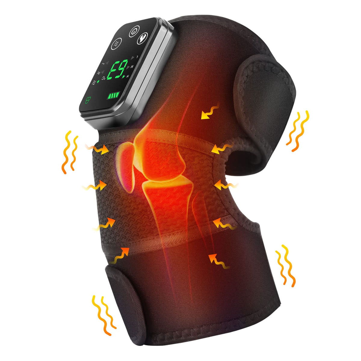 Heated Knee Brace, Cordless Heated Knee Massager Shoulder Support Brace with Massage, Vibration Heating Pads for Knee Shoulder Elbow, Gift for Men Women Birthday Christmas 🍁 All In One Marketplace Canada