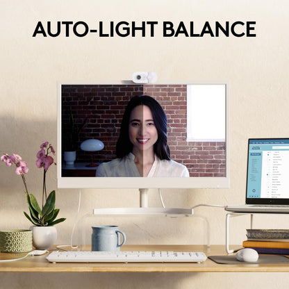 Logitech Brio 100 Full HD 1080p Webcam for Streaming and Meetings - White
