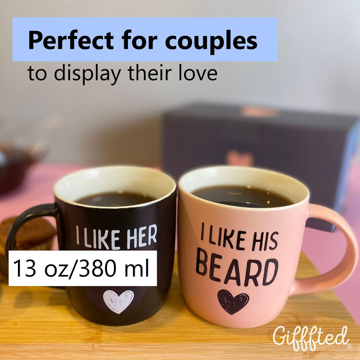 Triple Gifffted Funny Couples Mugs Gift Set for Him and Her, 380 ml Ceramic 🍁 All In One Marketplace Canada