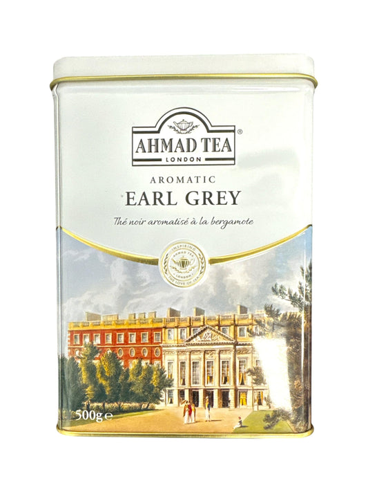 Thé Earl Grey aromatisé Ahmad Tea en vrac, boîte de 500 g (lot de 1)