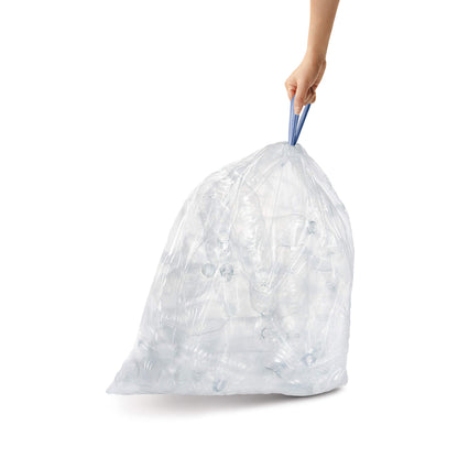 simplehuman Code B 90 Count, Dispenser Pack Custom Fit Liners, Drawstring Trash Bags, 6L / 1.6 Gallons, White simplehuman