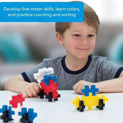 PLUS PLUS - 100 Pcs 30 x 50 mm Big Basic Colors Mix Building Blocks PLUS PLUS