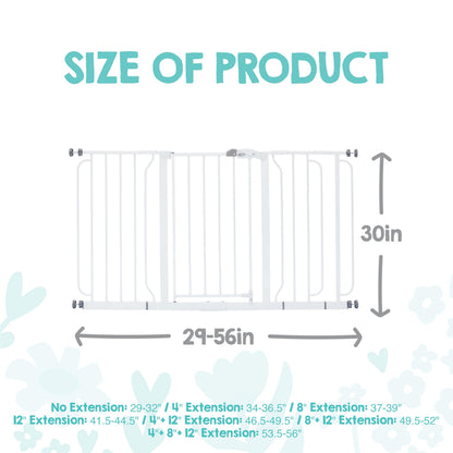 Regalo 56-Inch Extra WideSpan Walk Through Baby Gate, Bonus Kit, Includes 4-Inch, 8-Inch and 12-Inch Extension