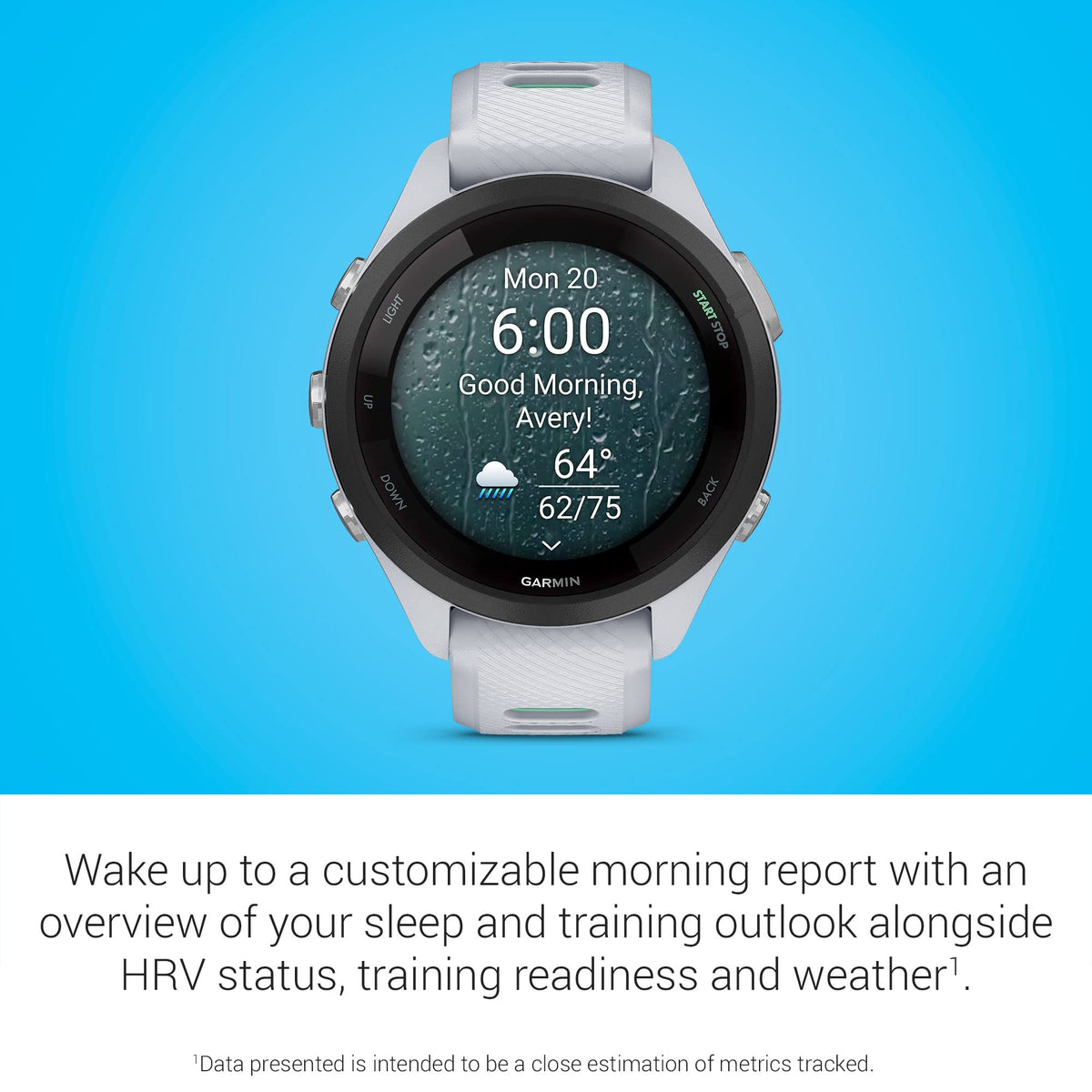 Garmin Forerunner® 265S Running Smartwatch, Colorful AMOLED Display, Training Metrics and Recovery Insights, Whitestone and Neo Tropic