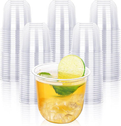100 Pcs Disposable Stemless Glasses 12oz Crystal Plastic Wine Glasses Clear Classic Cup for Meeting Weddings Birthdays Cocktail Christmas Party Supplies 🍁 All In One Marketplace Canada