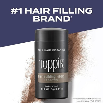 TOPPIK Hair Building Fibers,12 g, Fill In Fine or Thinning Hair, Instantly Thicker Looking, Multiple Shades for Men & Women