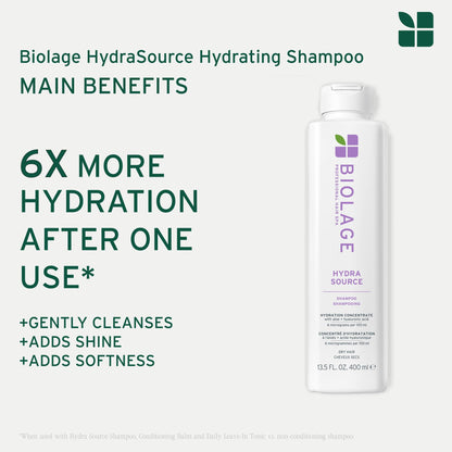 Biolage Shampoo, HydraSource Hydrating Shampoo for Dry Hair, With Aloe, Nourishing and Moisturizing, Weightless Shampoo, Silicone Free, Paraben Free, Vegan - Available at All In One Marketplace Canada