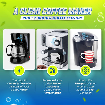 Freshero Coffee Machine Cleaner & Descaler Tablets – 24 Count, Compatible With Keurig, Breville, Ninja, Delonghi, Miele & Espresso Machines, Universal Cleaning Tabs for Coffee Maker Pots (24.0) - Available at All In One Marketplace Canada