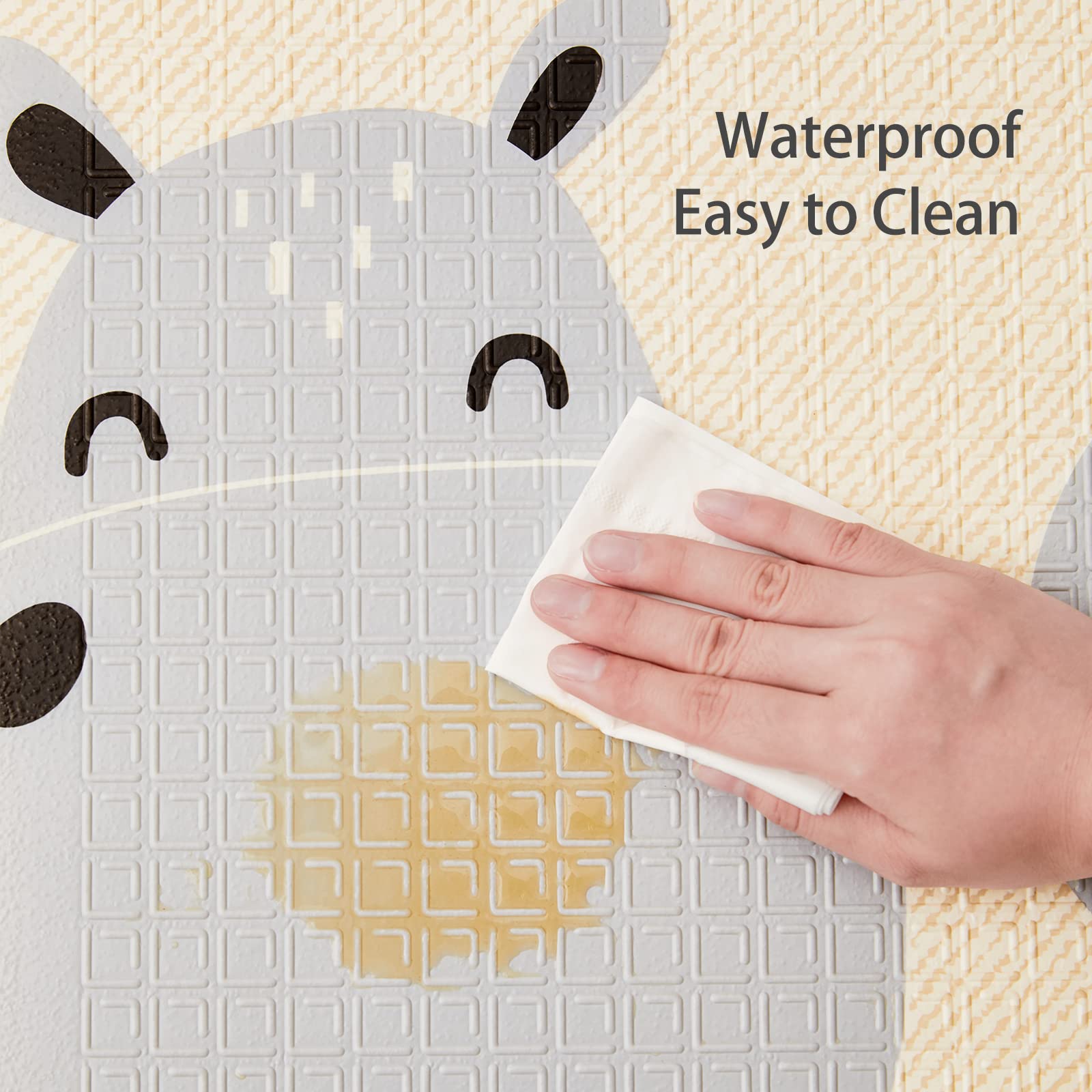 mloong Baby Play Mat, 71x59x0.4 Large Thick Playmat, Folding Portable Waterproof Reversible Double-Sided Crawling Mat, Baby Floor Mat for Infants and Toddlers, Easy to Clean (71x59x0.4in-Star)