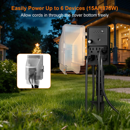 SURAIELEC Outdoor Power Stake Timer, Dusk to Dawn Weatherproof Light Timer 🍁 All In One Marketplace Canada