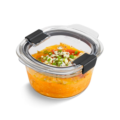 Rubbermaid Brilliance Glass Round Leak-Proof 6-Piece Set Food Storage Containers with Lids, Meal Prep Containers Rubbermaid