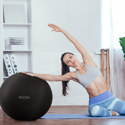 BalanceFrom Anti-Burst Slip Resistant Exercise Ball - 26-inch Black, 2,000-Pound Capacity