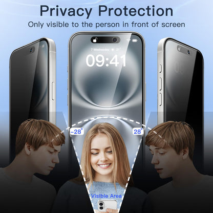 JETech Privacy Screen Protector for iPhone 16 6.1-Inch, Anti-Spy Tempered Glass Film with Easy Installation Tool, 2-Pack - Available at All In One Marketplace Canada
