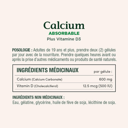 NATURE'S BOUNTY Calcium Plus Vitamin D3, Absorbable, 1200 mg, Helps Bones & Teeth, Softgels, 535 g - Available at All In One Marketplace Canada