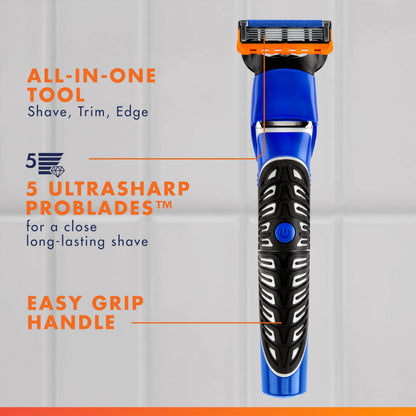 Gillette Fusion5 Styler Facial Hair Trimmer for Men, All-in-One Shave, Trim, and Edge, 1 Gillette Trimmer for Men’s Grooming, with 3 Comb Attachments