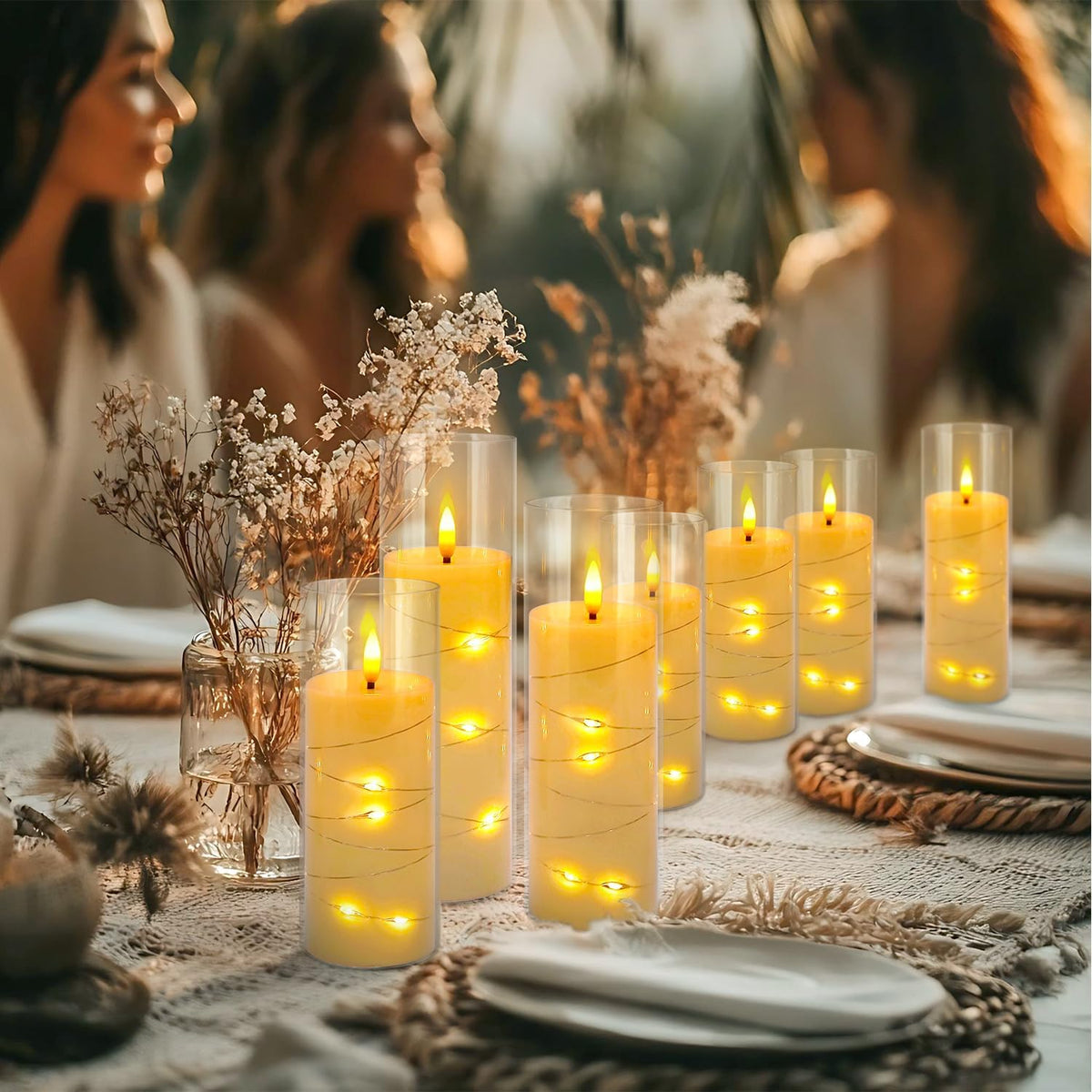 Flickering Flameless Candles with Remote and 2/4/6/8 H Timer Starry Lights candle Pack of 24 (D2.17"x H 5"6"7")with Realistic Moving Wick Candles for Valentine's Day Christmas & Home Decor,weeddings.. 🍁 All In One Marketplace Canada