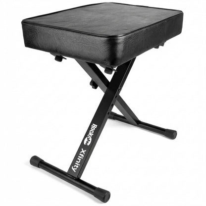 RockJam KB100 Adjustable Padded Keyboard Bench, X-Style, Black