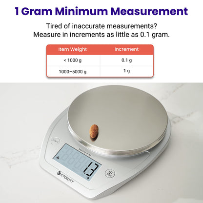 Etekcity 0.1g Food Kitchen Scale with Bowl, Digital Grams and Ounces Etekcity