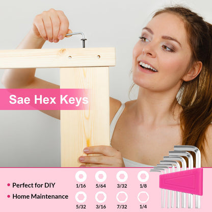 THINKWORK Pink Tool Set - 40 Piece General Household Hand Tool Kit with Storage Toolbox, Small Basic Tool Set Perfect for DIY, Home, Office, Garage and College Dormitory Use - Christmas Gift for Women 🍁 All In One Marketplace Canada