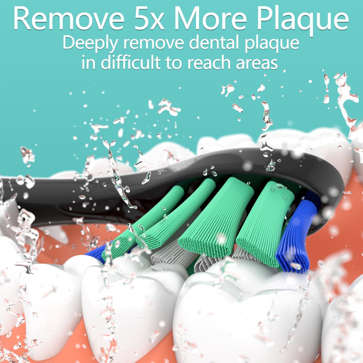 Toothbrush Head Compatible with Philips Sonicare Electric Toothbrush, Replacement Brush Heads for Phillips Sonicare 4100 5100 6100 9900 C2 W3 and More Click-on Handles (8white+8black) - Available at All In One Marketplace Canada
