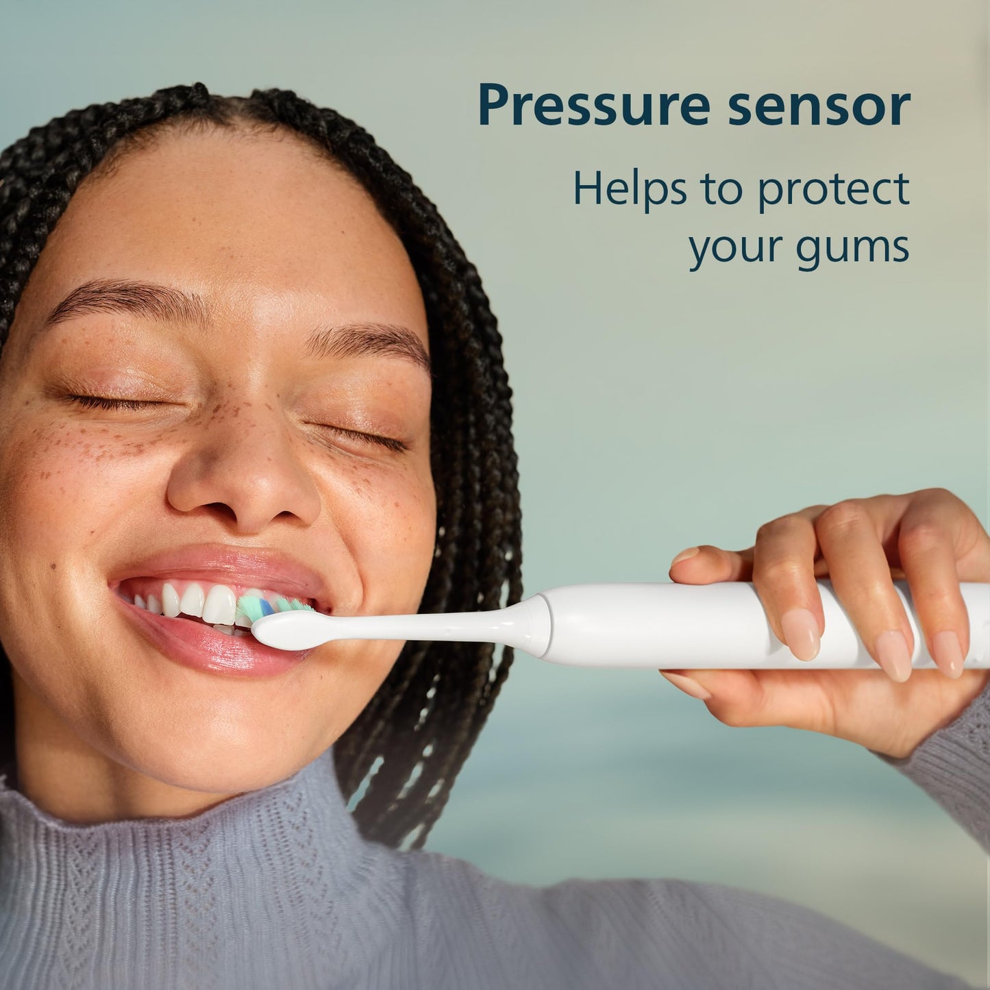 Philips Sonicare 4100 Power Toothbrush, Rechargeable Electric Toothbrush with Pressure Sensor, Black HX3681/24