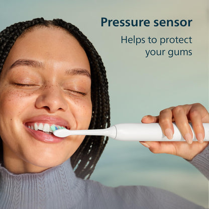Philips Sonicare 4100 Power Toothbrush, Rechargeable Electric Toothbrush with Pressure Sensor, Black HX3681/24