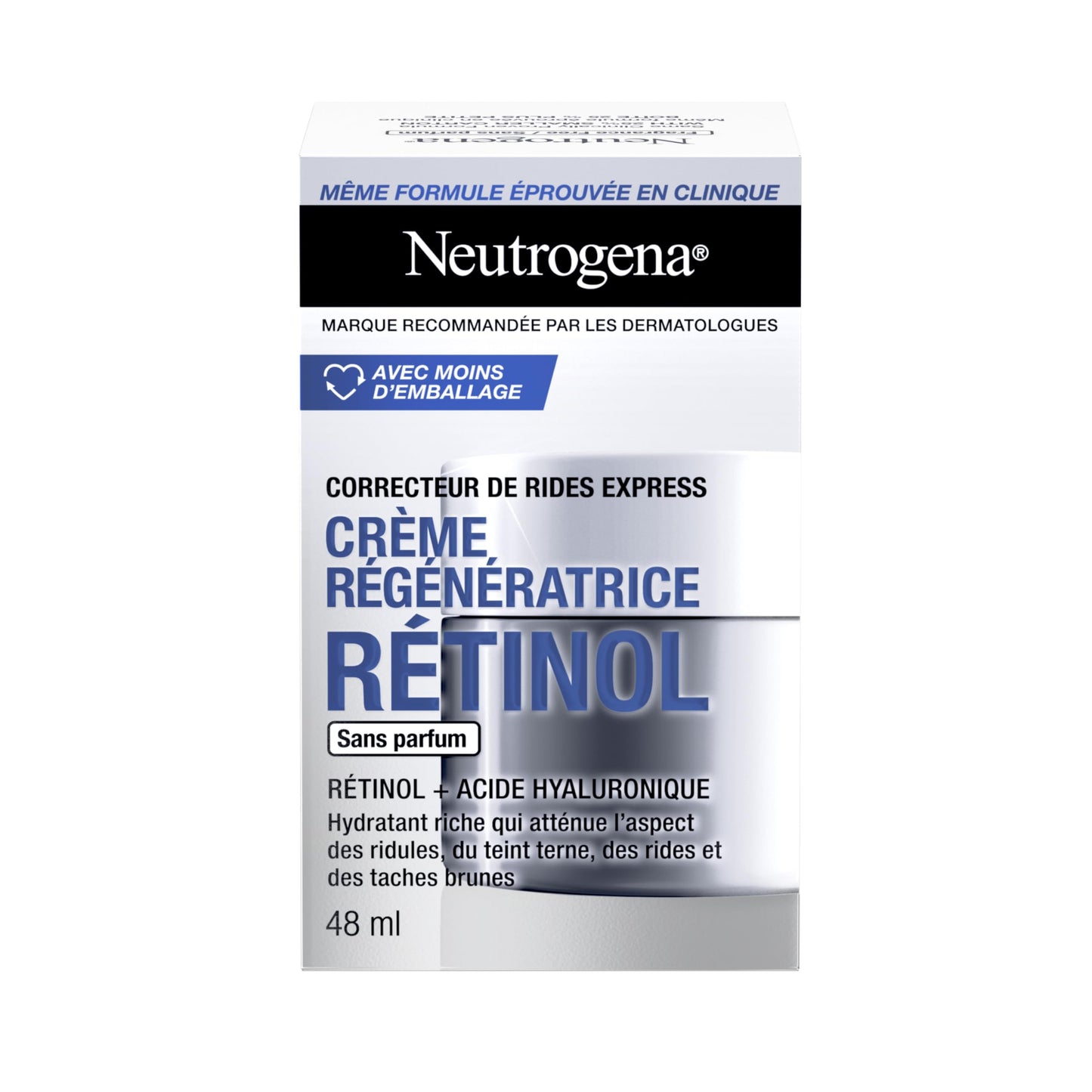 Neutrogena Anti Aging Retinol Face Cream with Hyaluronic Acid, Rapid Wrinkle Repair Regenerating Moisturizer, Fragrance Free, Paraben Free, Oil Free, 48mL - Available at All In One Marketplace Canada