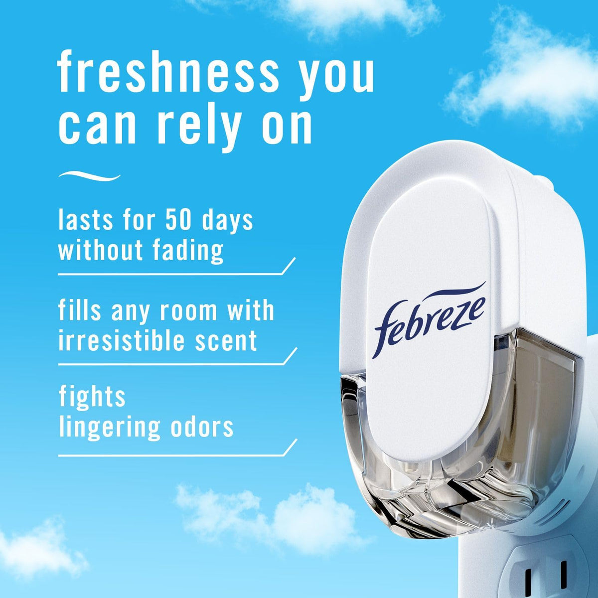Febreze Plug In Air Freshener, Odor-Fighting Scented Oil Refill, Air Fresheners for Home and Bathroom and Kitchen, Long Lasting for Strong Odors, Cherries & Berries Scent, 26 mL Refills, 4 Count