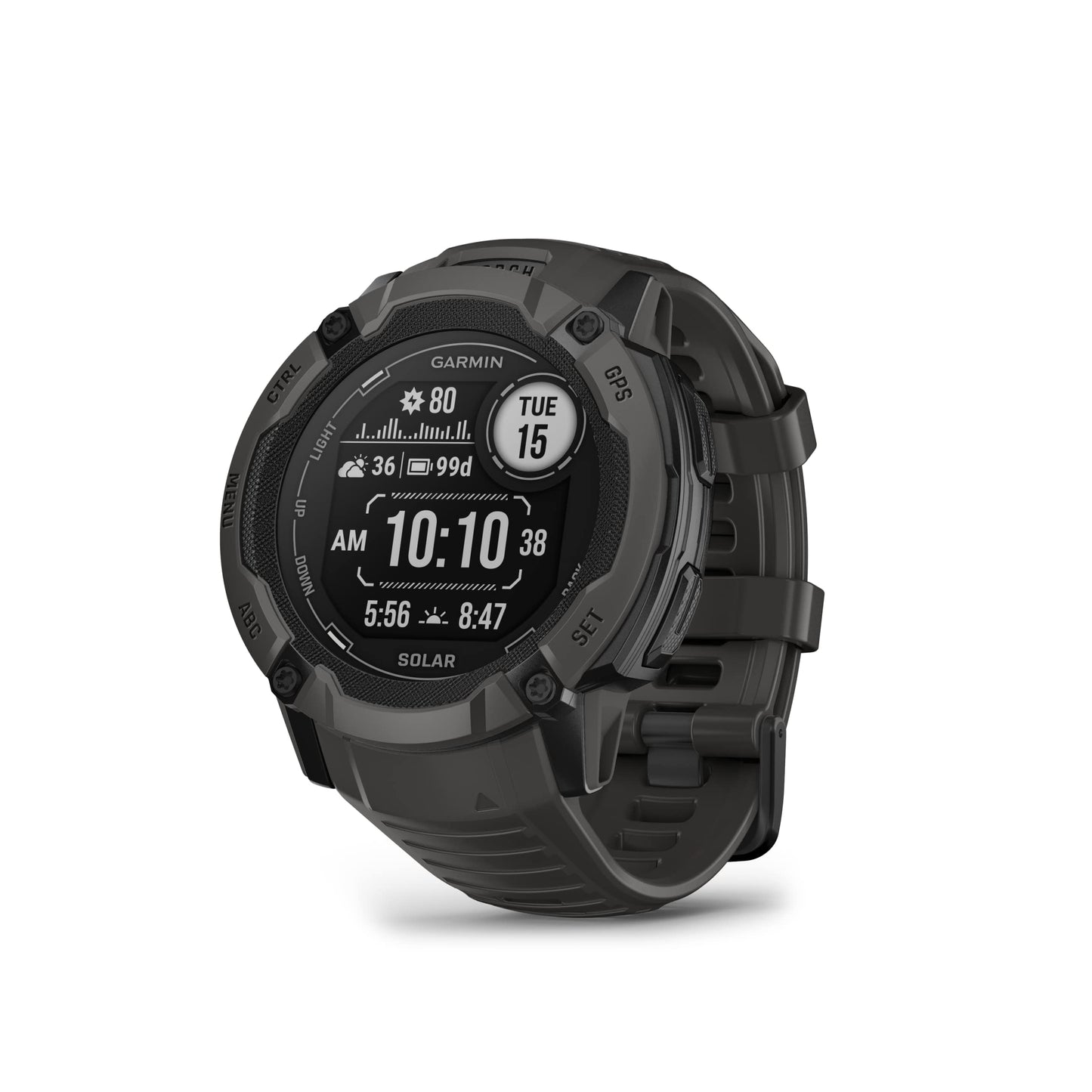 Garmin Instinct 2X Solar, Rugged GPS Smartwatch, Built-in Flashlight, Solar Charging Capability, Multi-Band GNSS, Graphite Garmin