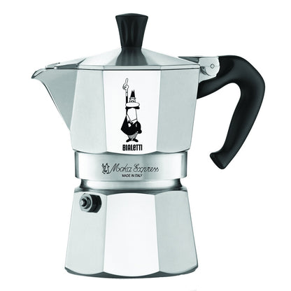 Bialetti - Moka Express: Iconic Stovetop Espresso Maker, Makes Real Italian Coffee, Moka Pot 3 Cups (4.3 Oz - 130 Ml), Aluminium, Silver 🍁 All In One Marketplace Canada