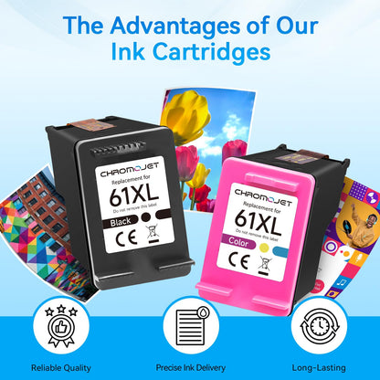 61XL Ink Cartridge Black Colour Compatible for HP 61 Ink Cartridge Compatible for HP Envy 4500 Ink fit for Envy 4500 5530 5534 5535 DeskJet 1000 1010 2540 2541 3050 OfficeJet 4630 4635 2620 Printer - Available at All In One Marketplace Canada