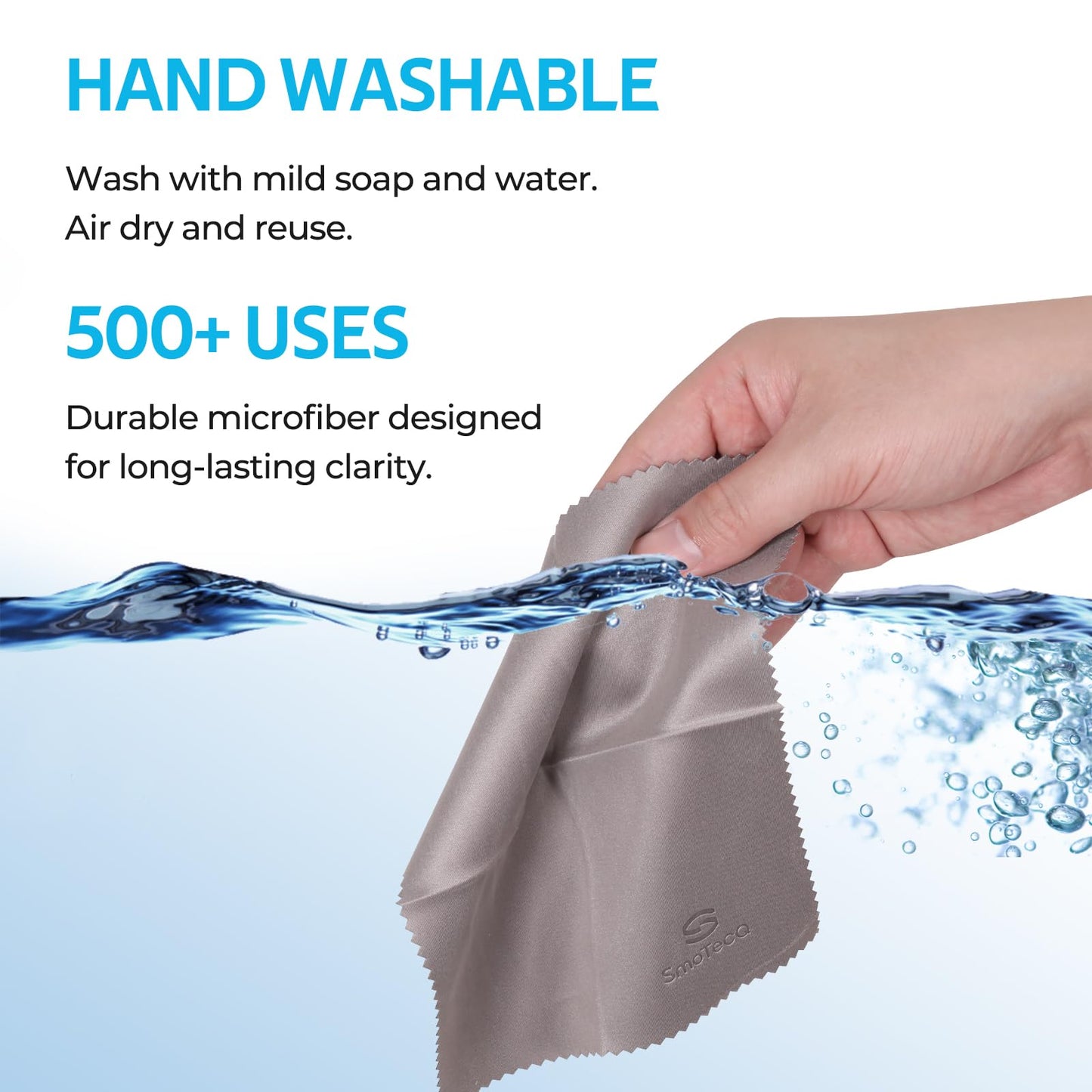 SmoTecQ 12 Pack Microfiber Cleaning Cloths for Glasses & Screens (6x7) - Optical Grade Lens Cleaner for Eyeglasses, Camera, iPhone, iPad & TV - Individually Wrapped, Assorted Colours - Available at All In One Marketplace Canada