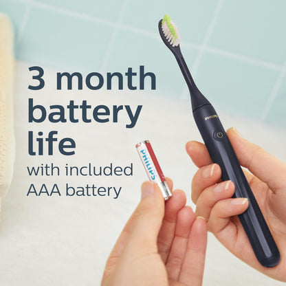 PHILIPS One By Sonicare Battery Toothbrush, Midnight, Hy1100/04, 1 Count 🍁 All In One Marketplace Canada