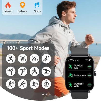 Smart Watch for Men Women (Answer/Make Call), Alexa Smartwatch Compatible with Android iOS, Fitness Tracker with Heart Rate SpO2 Sleep Monitor, 1.8'' HD DIY Dial Waterproof Watch with Bluetooth Call - Available at All In One Marketplace Canada