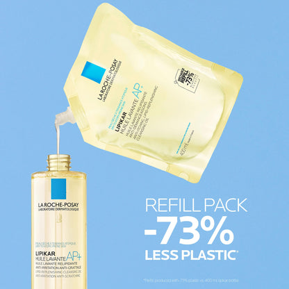 La Roche Posay Cleansing Body Oil Refill, Lipikar Oil AP+ Soap-Free Face & Body Shower Oil for Very Dry, Sensitive Skin with Shea Butter & Niacinamide, Alcohol Free, Hypoallergenic Fragrance, 400mL - Available at All In One Marketplace Canada