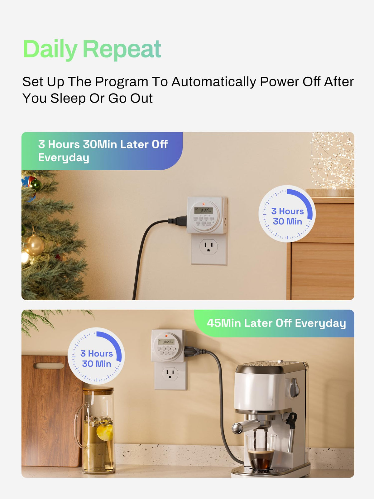 BN-LINK Indoor 7-Day Programmable Digital Timer Outlet, 2 Outlets, 1 Pack 🍁 All In One Marketplace Canada