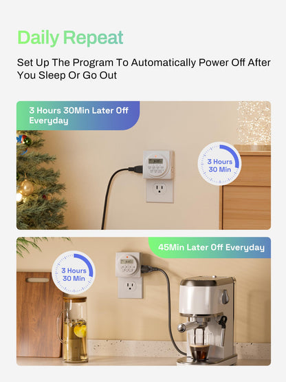BN-LINK Indoor 7-Day Programmable Digital Timer Outlet, 2 Outlets, 1 Pack 🍁 All In One Marketplace Canada