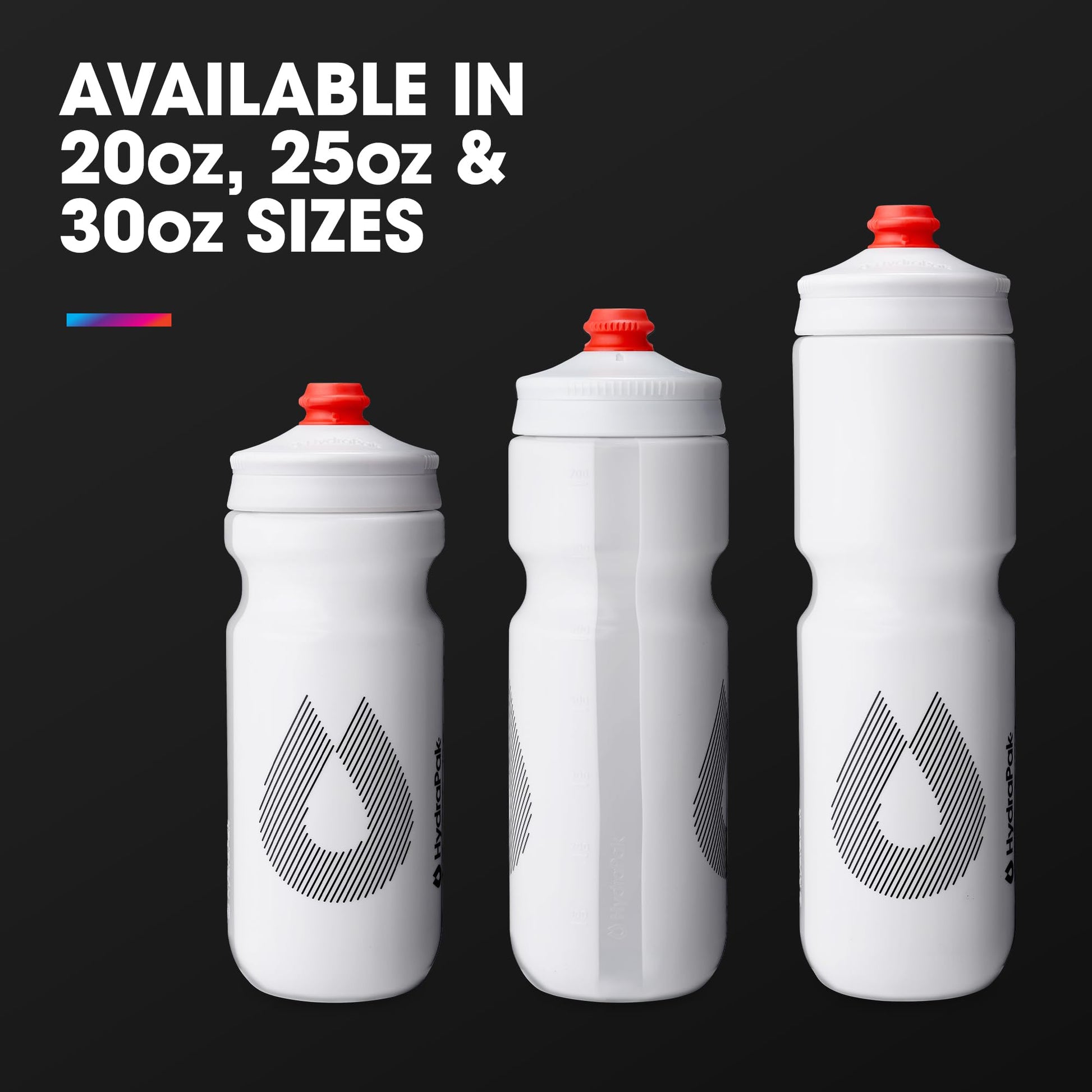 HydraPak Breakaway Surge Lightweight Bike Water Bottle (25oz, White) HydraPak