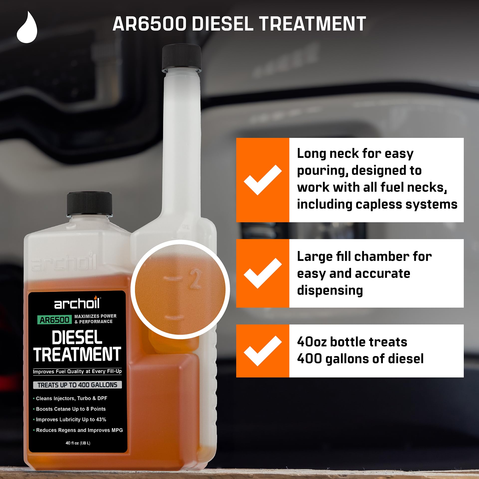 Archoil AR6500 Diesel Treatment (Two Pack) - Treats 800 Gallons - Additive for All Diesel Vehicles