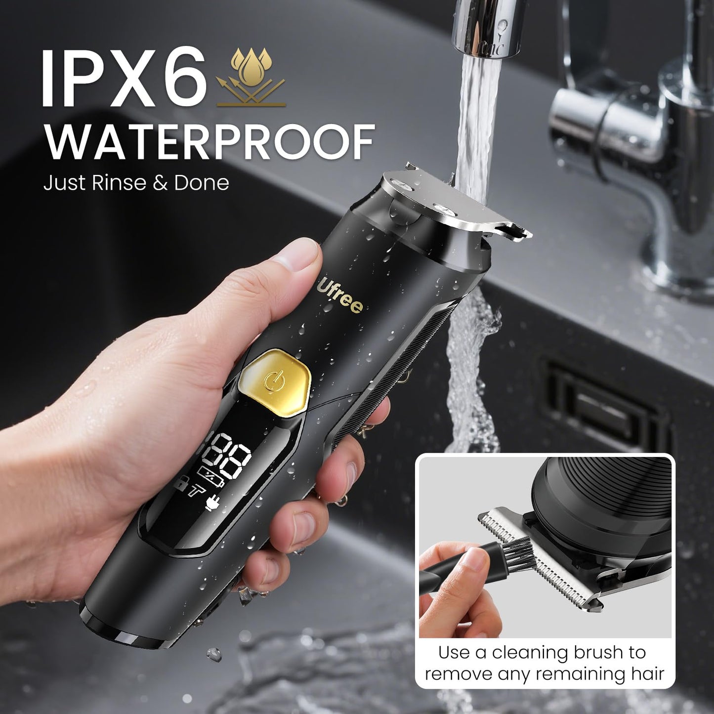 Ufree 3-in-1 Beard Trimmer for Men, Waterproof Electric Razor Shaver for Facial Hair, Rechargeable Hair Trimmer Clippers Grooming Kit, Gifts for Husband Father - Available at All In One Marketplace Canada