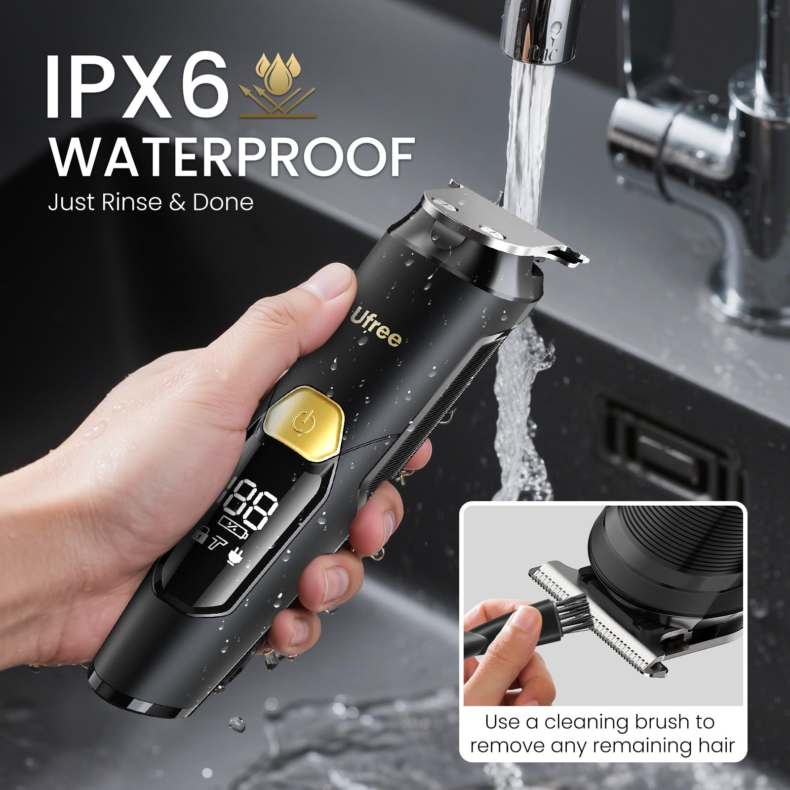 Ufree 3-in-1 Beard Trimmer for Men, Waterproof Electric Razor Shaver for Facial Hair, Rechargeable Hair Trimmer Clippers Grooming Kit, Gifts for Husband Father - Available at All In One Marketplace Canada