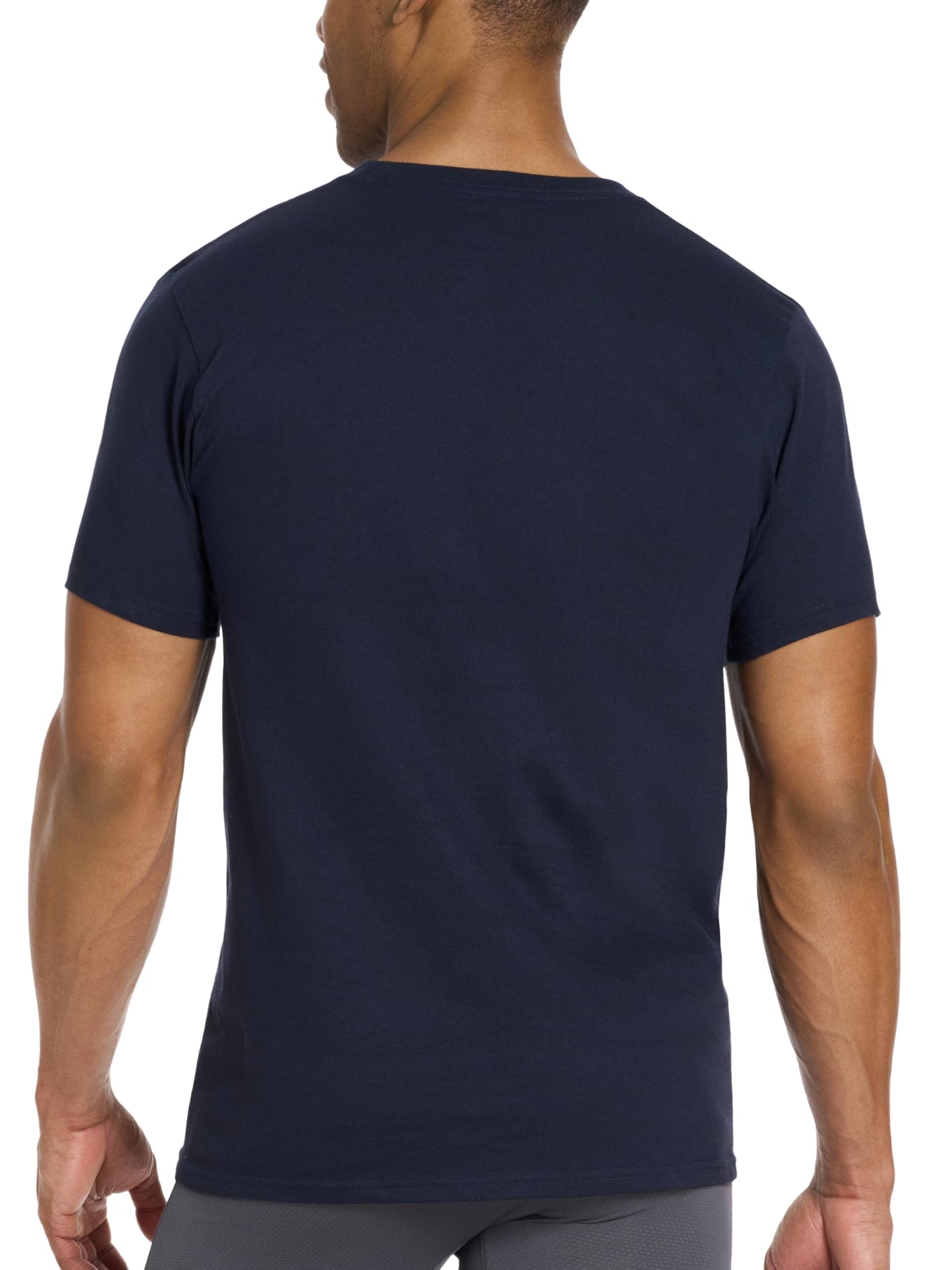 PUMA Men's 4 Pack Cotton Crewneck Short Sleeve T-Shirt, Black/Grey/White/Navy, Large PUMA