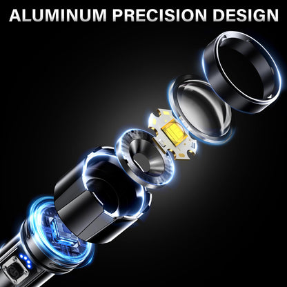 AKNEAR Rechargeable LED Flashlight High Lumens, Super Bright Flashlights with Zoomable & USB C Rechargeable & 5 Light Mode & IPX-7 Waterproof, Powerful Flash Light (2, Standard Display) - Available at All In One Marketplace Canada